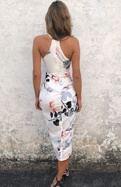 Printing Skinny Slip Dress