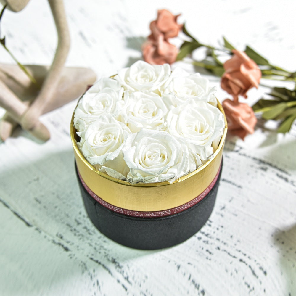 Preserved Flower Rose Hug Bucket Christmas Gift Box