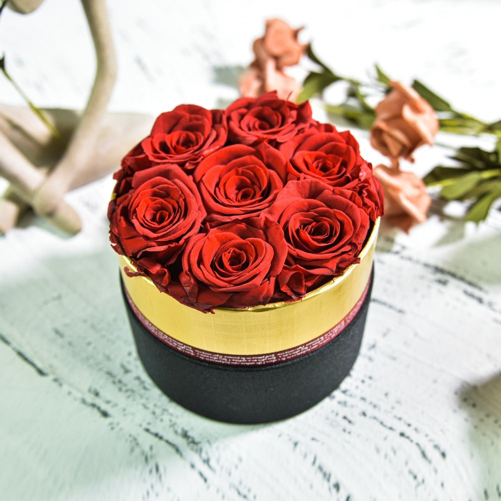 Preserved Flower Rose Hug Bucket Christmas Gift Box