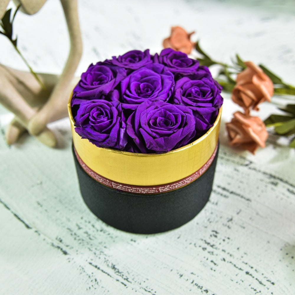 Preserved Flower Rose Hug Bucket Christmas Gift Box