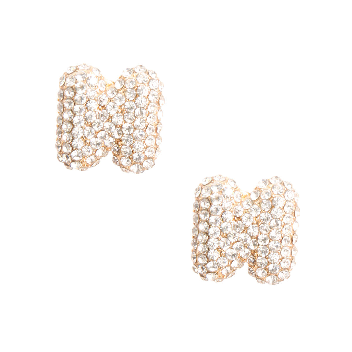 Letter N Rhinestone Studs