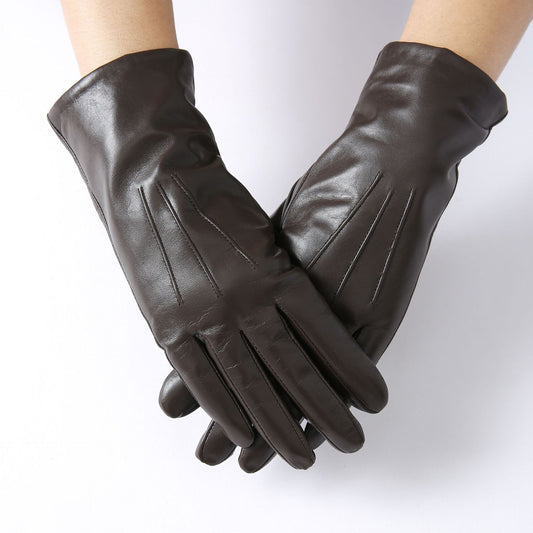 Biking Lengthened Goat Leather Gloves