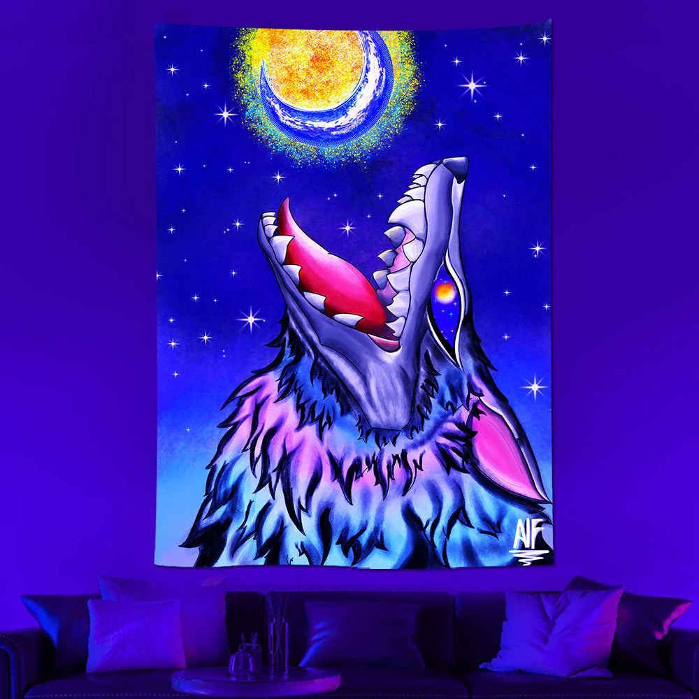 UV Fluorescent Tapestry Animal Neon Tapestry Tapestry Cloth Wall Hanging Background Fabric