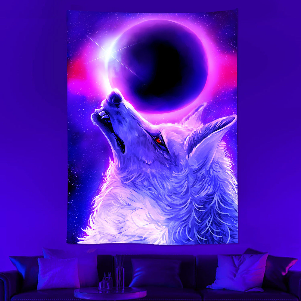 UV Fluorescent Tapestry Animal Neon Tapestry Tapestry Cloth Wall Hanging Background Fabric