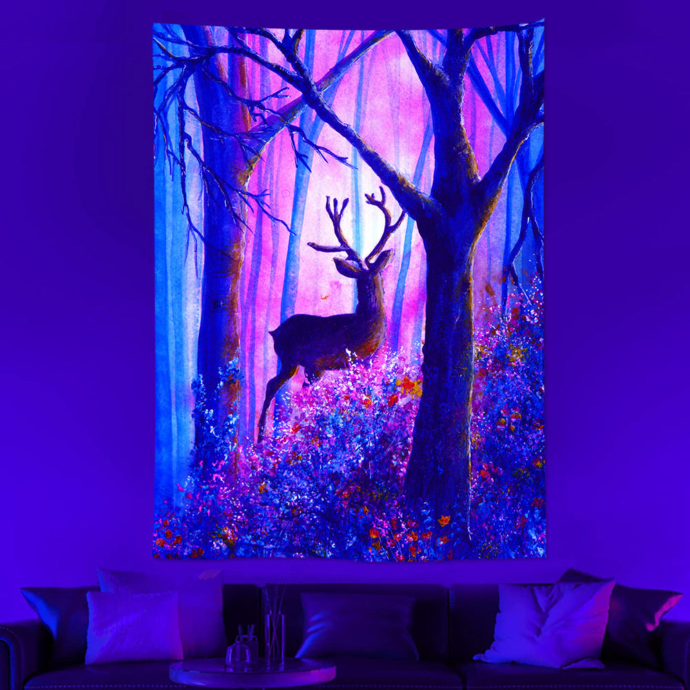 UV Fluorescent Tapestry Animal Neon Tapestry Tapestry Cloth Wall Hanging Background Fabric