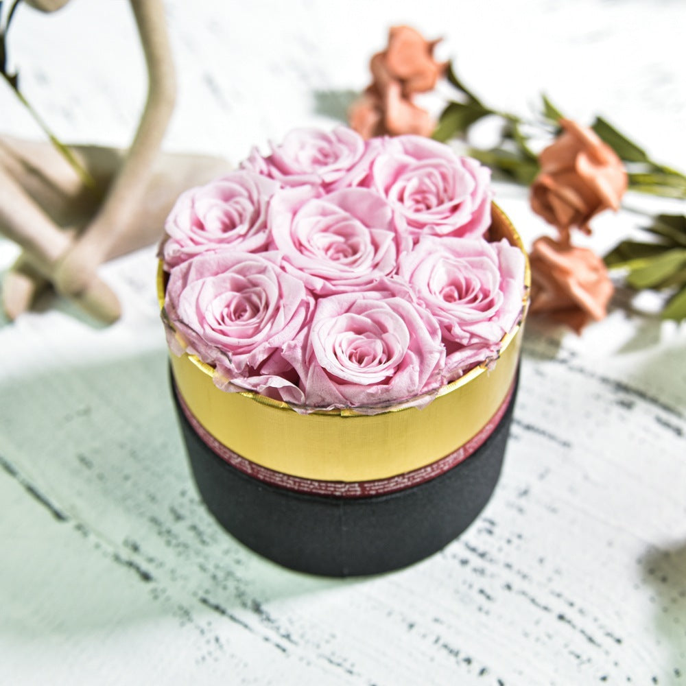 Preserved Flower Rose Hug Bucket Christmas Gift Box