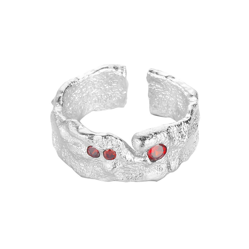 Silver Water Texture Ring For Women