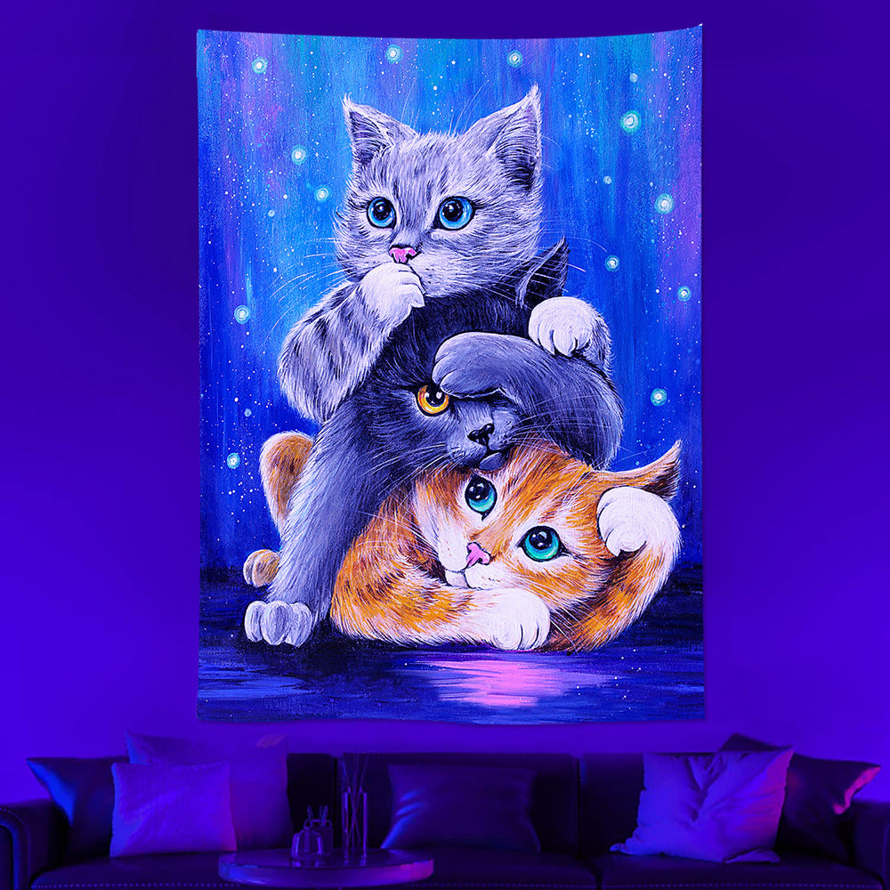 UV Fluorescent Tapestry Animal Neon Tapestry Tapestry Cloth Wall Hanging Background Fabric