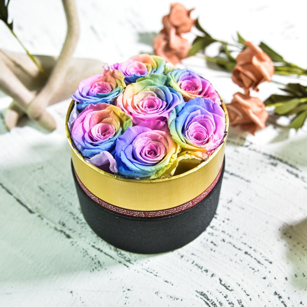 Preserved Flower Rose Hug Bucket Christmas Gift Box