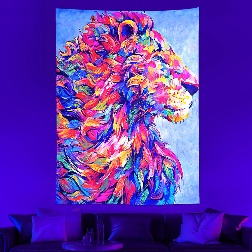 UV Fluorescent Tapestry Animal Neon Tapestry Tapestry Cloth Wall Hanging Background Fabric