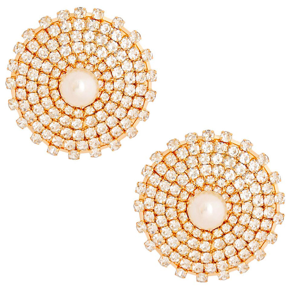 Gold Stone Pearl Studs