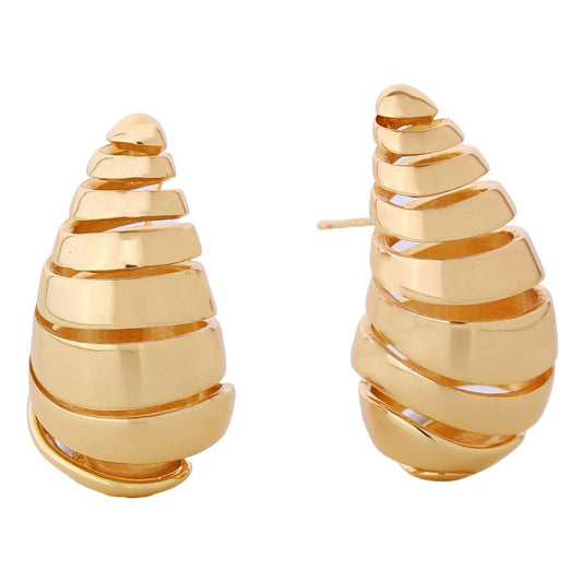 14K Gold Spiral Stud Earrings