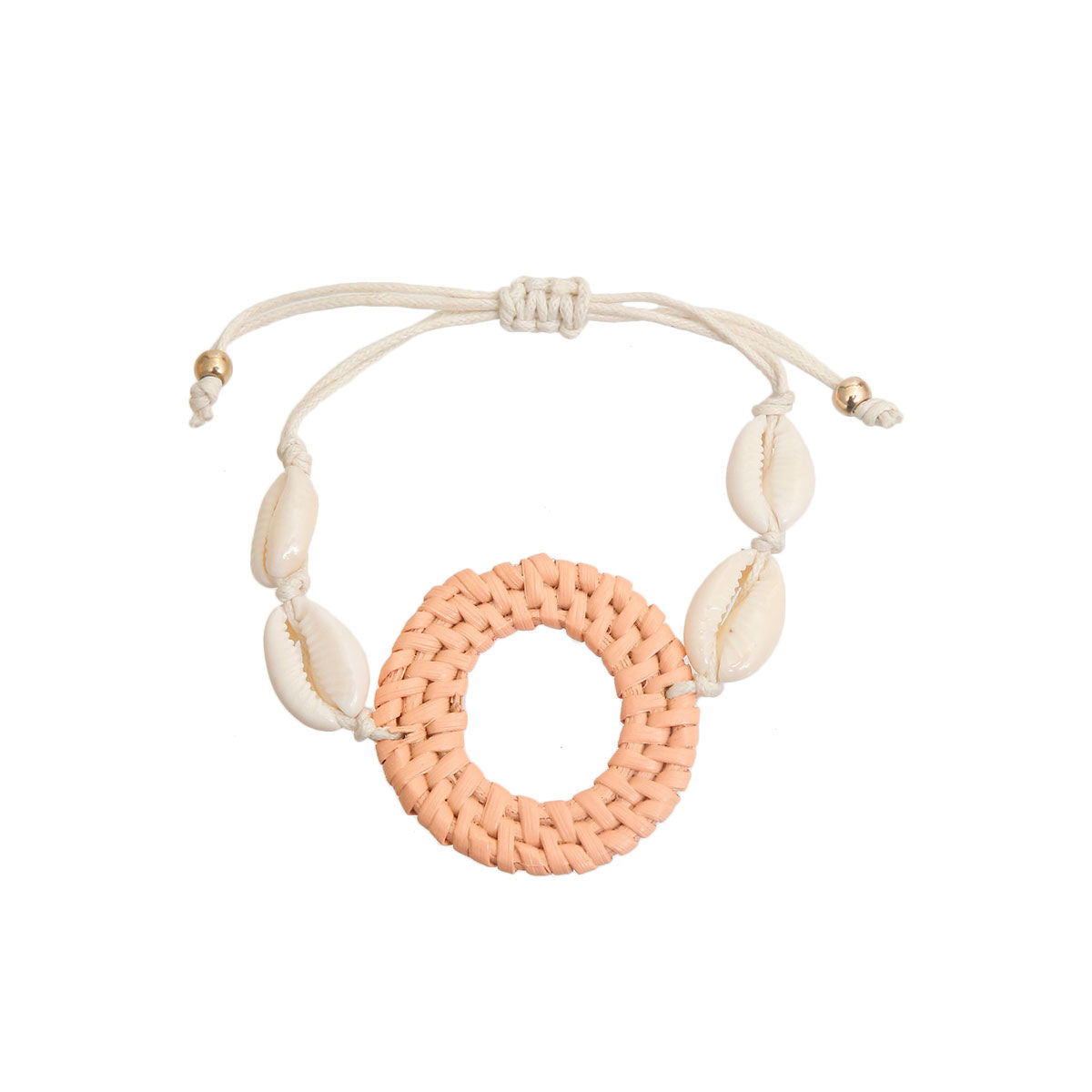 Coral Woven Shell Bracelet