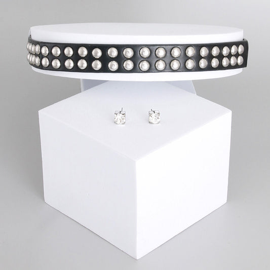 Leather Stud Choker